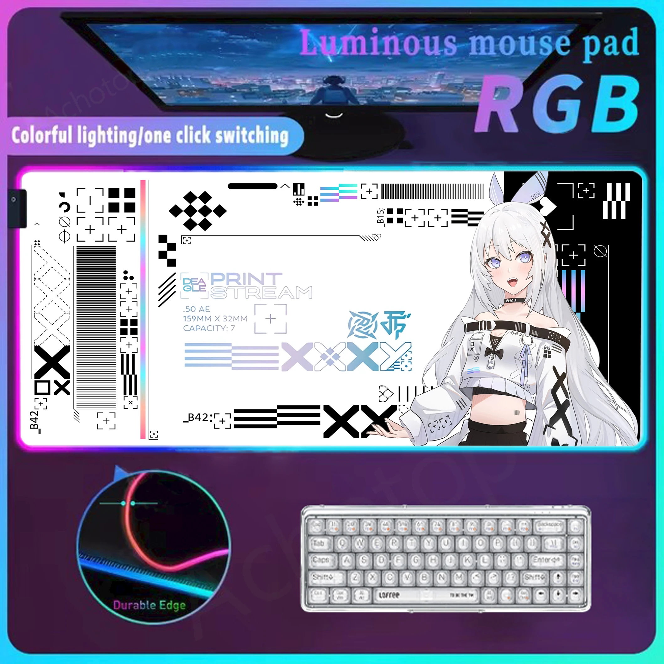 

CSGO Printing Collectio Mousepad Rgb Mouse Pad Gaming Accessories Glow Personality Mat Led Table Carpet Colorful Keyboard Pads