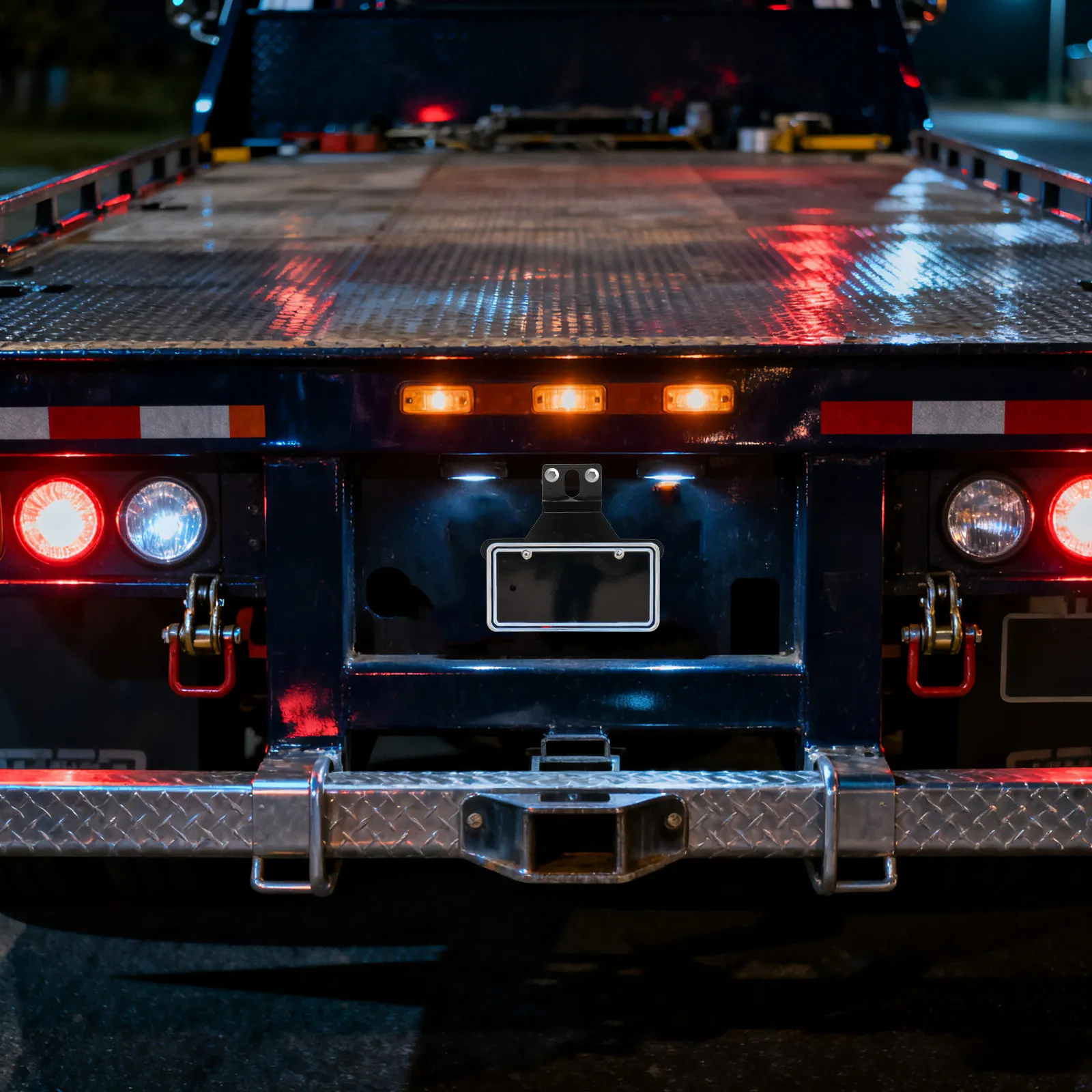 

1Set Car License Plate Frame Black Aluminum Vehicle Mounting Bracket Holder Universal for Trailer Suv Atv Night Safety