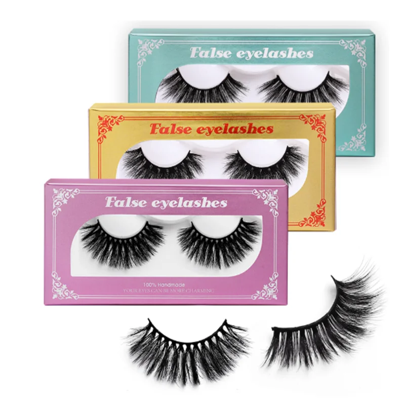 ヨーロッパとアメリカの密集した水色の細い猫の毛皮のような3D立体壁掛けの長くて厚い一体型まつげ