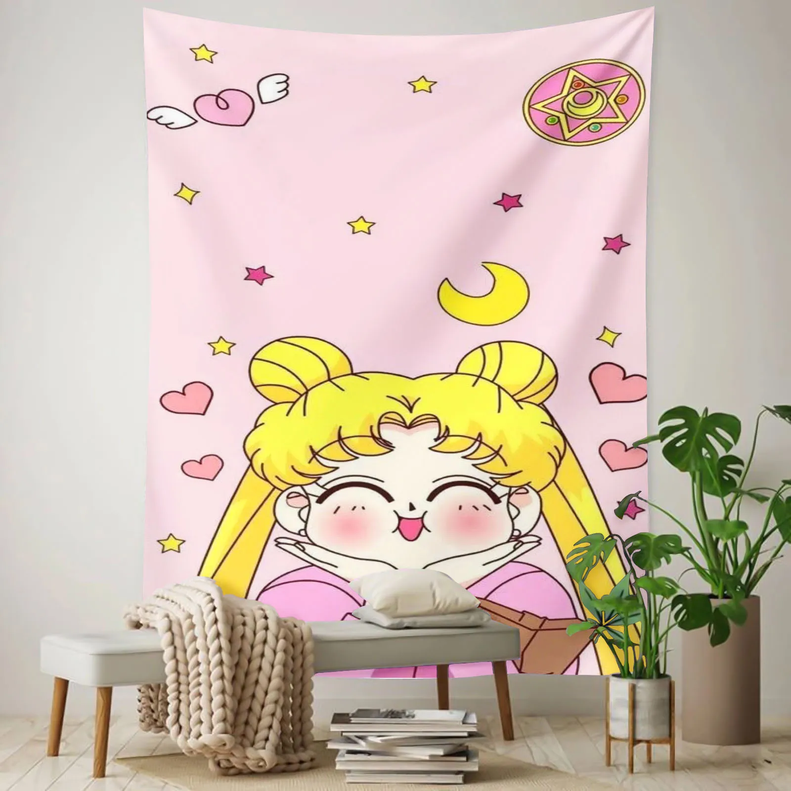 Sailor Moon Anime Kawaii Decor Tapestry Room Wall  Birthday Party  Bedroom Home Hanging