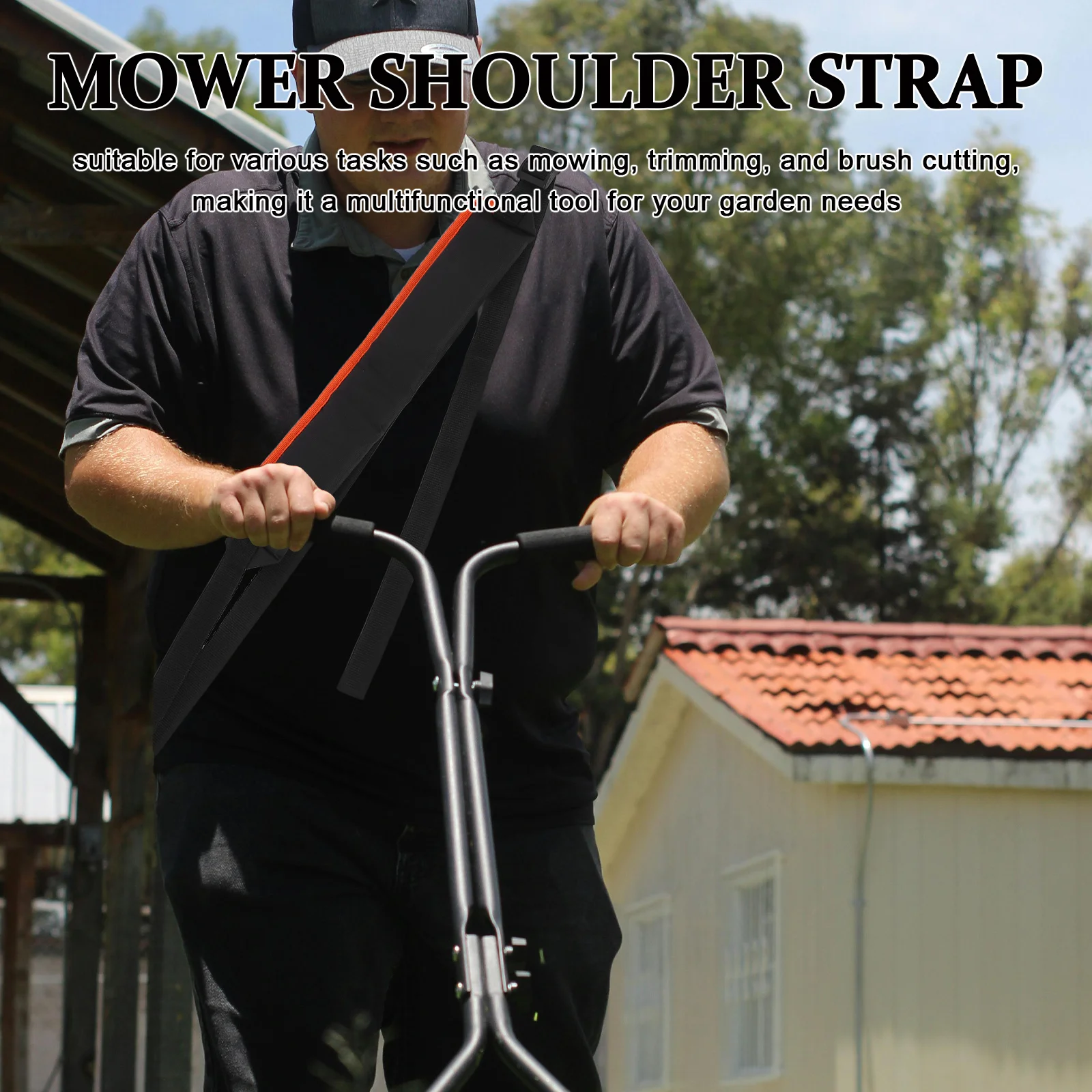

Ergonomic Mower Shoulder Strap for Lawn Trimmer Brush Cutter Adjustable Single Shoulder Belt Reusable Garden Tool Carrying