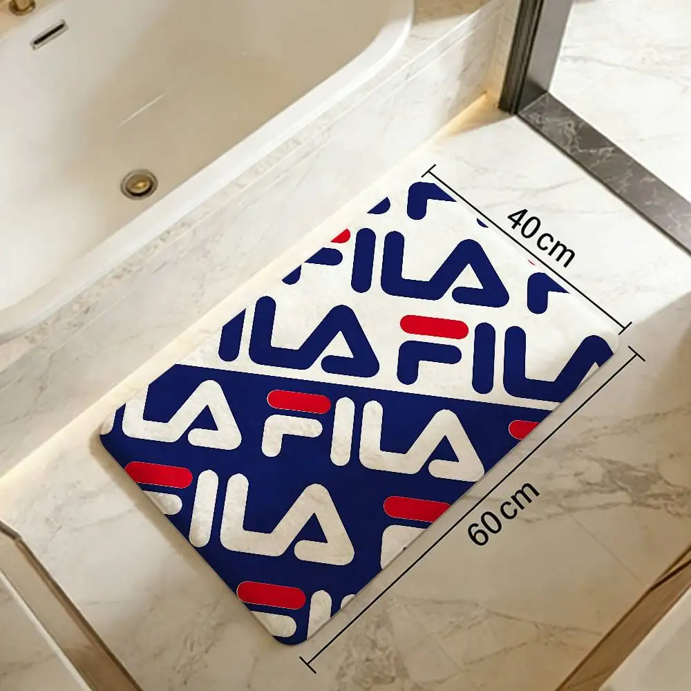 Fashion F-FILA Logo Floor Mat Rectangle Anti-slip Home Soft Badmat Front Door Indoor Outdoor Mat Welcome Doormat