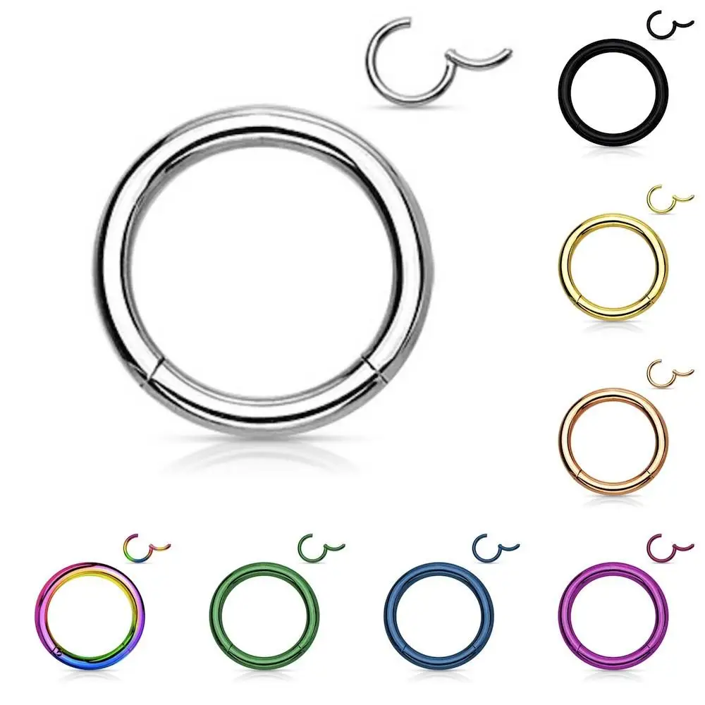 1pc Surgical Steel Nose Nose Clicker 16g18g Septum Clicker Ear Cartilage Piercing Earrings Minimalist Jewelry