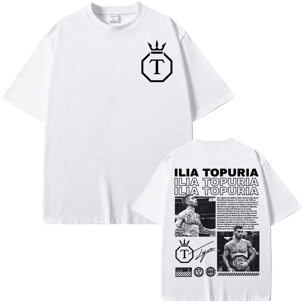 El Matador Ilia Topuria Merch T-Shirt aus reiner Baumwolle, Harajuku-Muster, Unisex, Sommer, bedruckt, Streetwear, täglich, lässig, T-Shirt – Detail 7