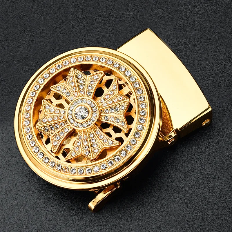 Rotating Belt Buckle for Men - Lucky Turning Alloy Waistband Clasp, Adjustable Belt Buckle Head for Jeans & Pants