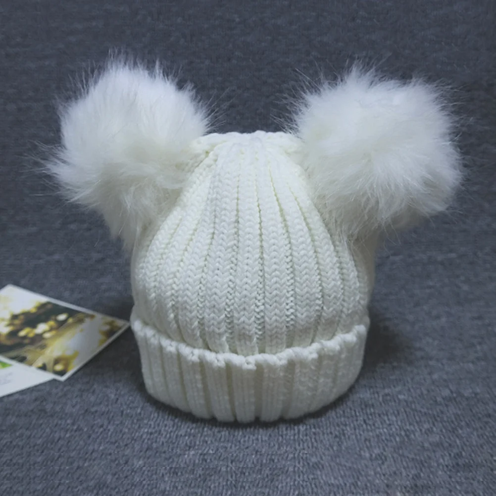 

Women's White Chunky Knit Beanie Hat Winter Warm Thick Knitting Beanie for Women Casual Women Winter Hat