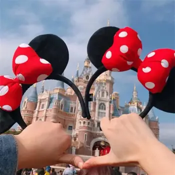 Disney Mickey Minny Mouse uši čelenka pro dívky dospělé roztomilé kreslené párty cosplay vlasové doplňky mašle hračky dárky 10 nejlepší prodej Čelenka s ušima Minnie Mouse - №1