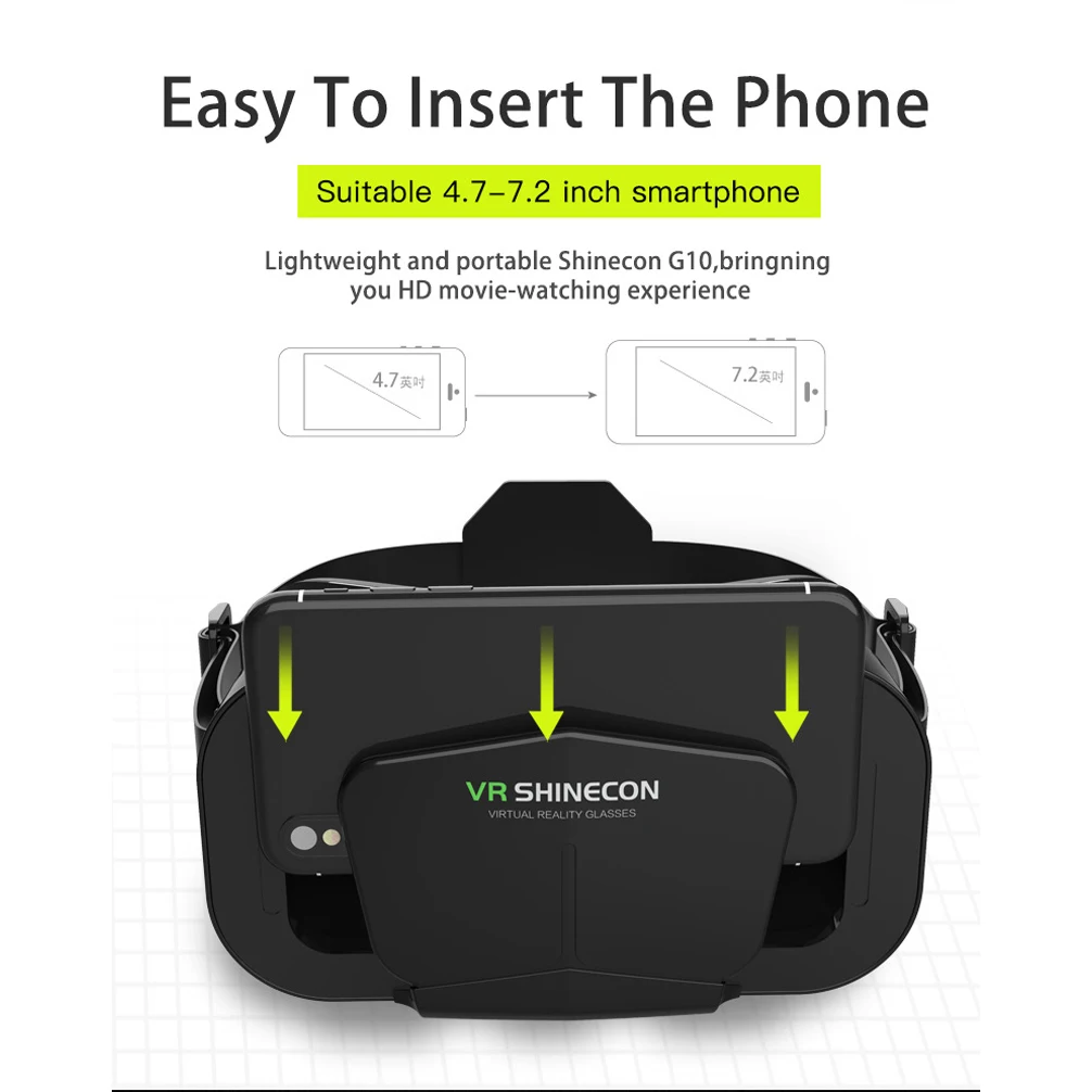 Shinecon VR نظارات ثلاثية الأبعاد سماعة أجهزة الواقع الافتراضي خوذة Viar العدسات حملق الهاتف الذكي الهاتف الخليوي الألعاب الذكية عارض المحمول