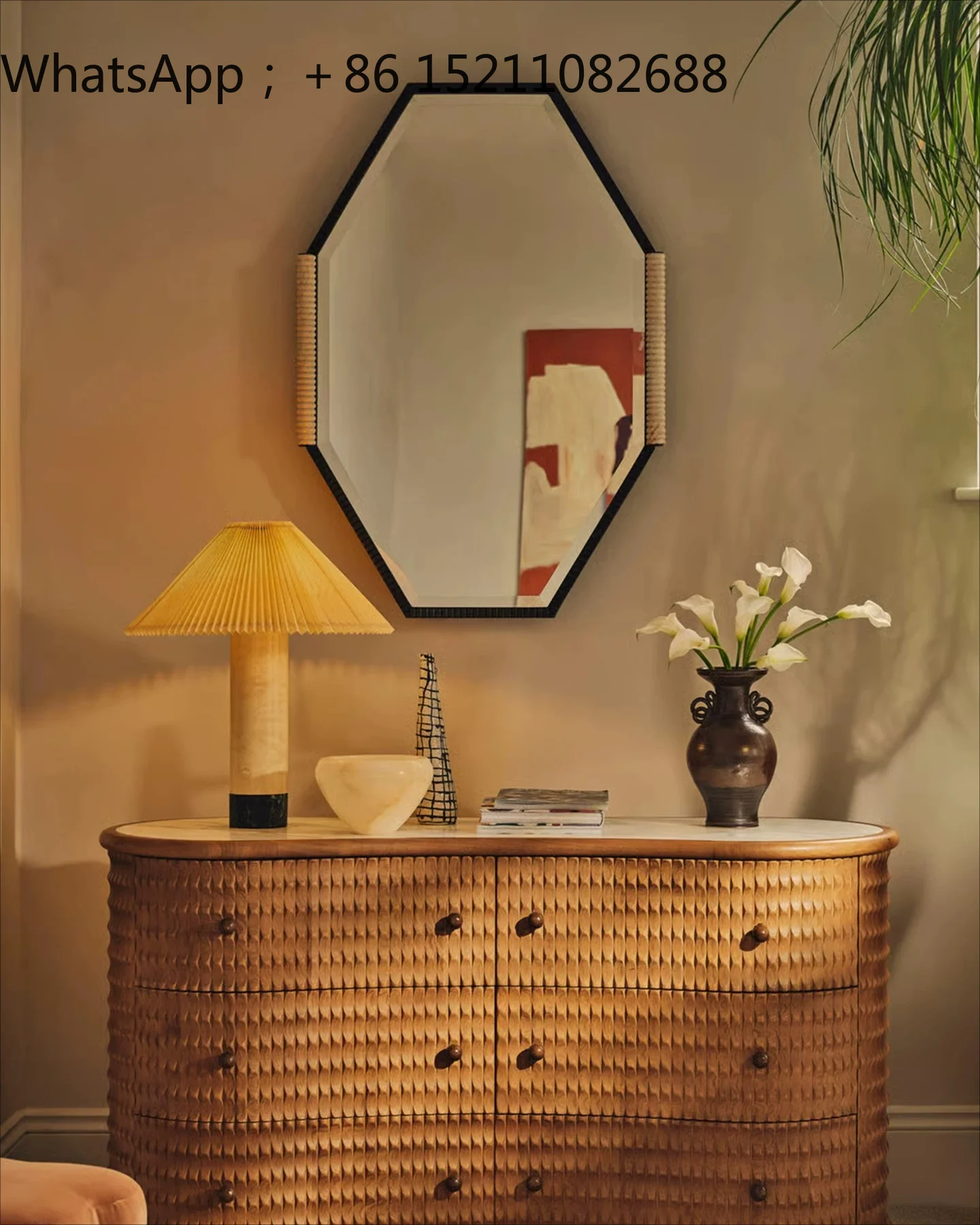 SCY retro style solid wood six-chest cabinet living room dining side cabinet large flat bedroom bedside cabinet
