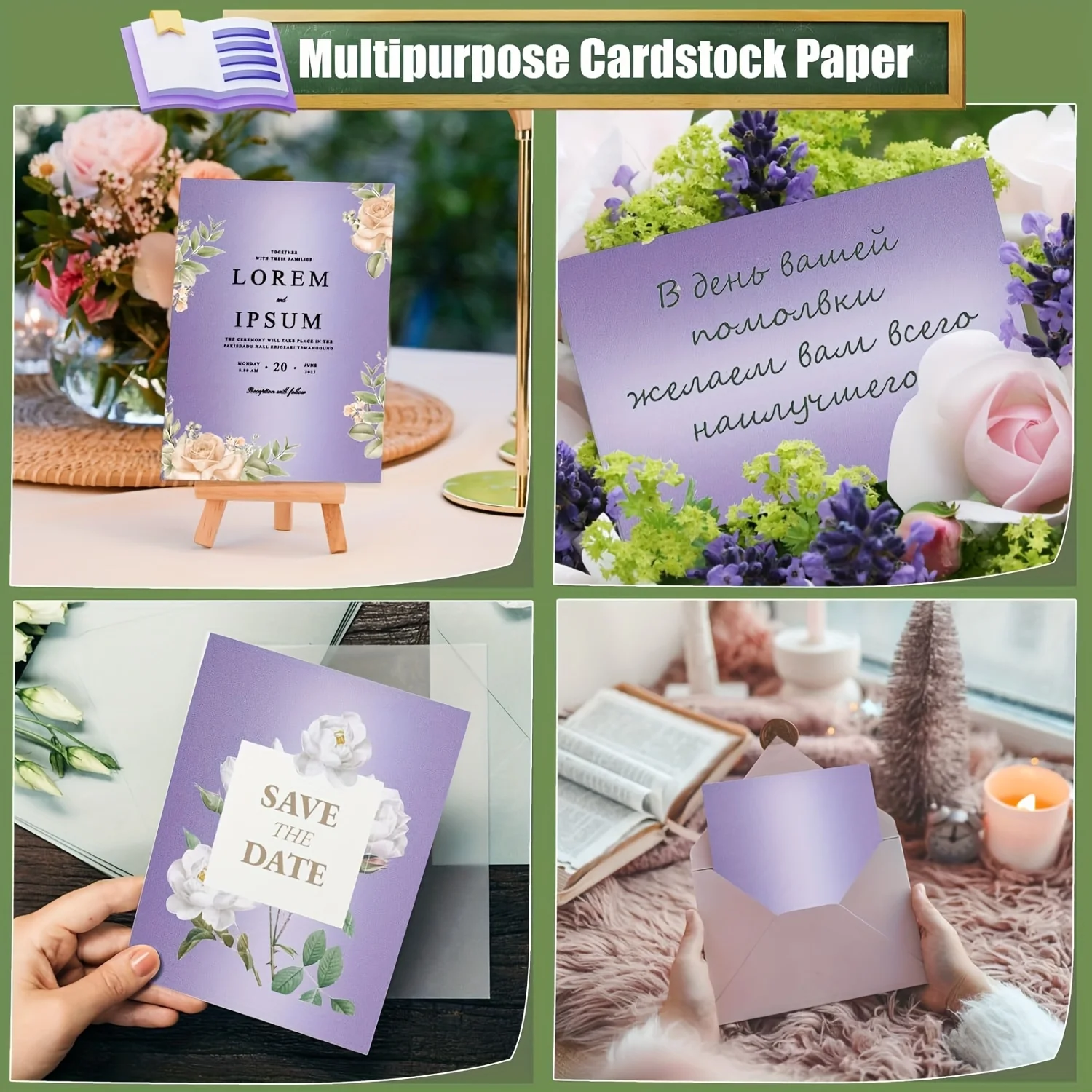 A4 Double Sided Pearlescent Paper 250gsm 15sheets Printable Shimmer Cardstock for Birthday Wedding Invitations Card Making DIY