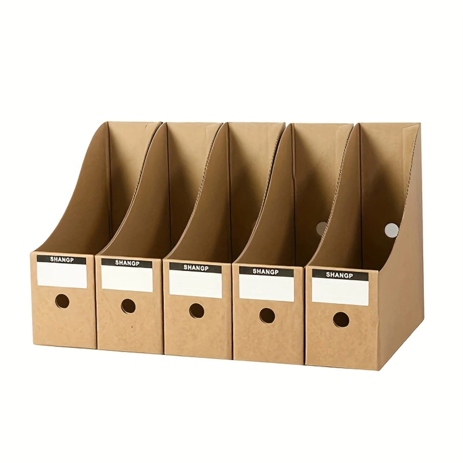 5pcs File & Folder Holder, Sturdy Cardboard Magazine  Box, Cardboard Book Box, Laminated Cardboard Book Box, Catalog And Magazin