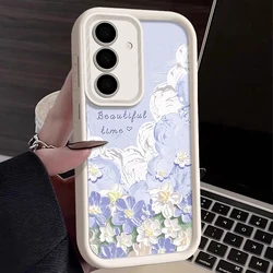 Oil Painting Flowers Case For Samsung Galaxy S23 S24 S22 Ultra Plus A52 A53 A54 A55 A35 A14 A15 A34 5G S20 S21 FE Phone Cover