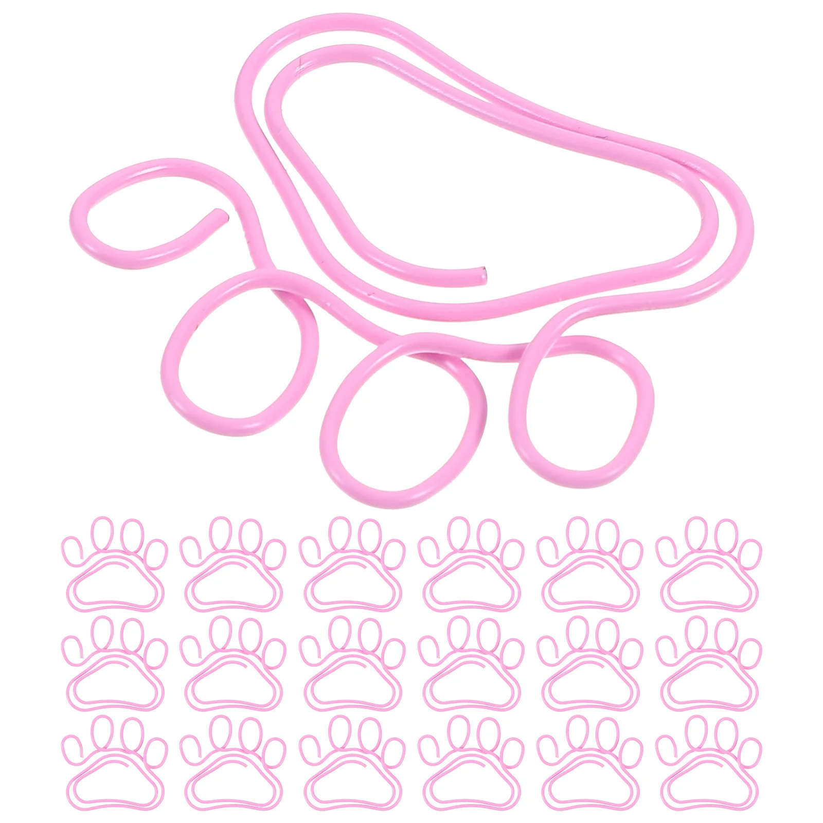 Stationery Clips Cartoon Paw Print Paper Paperclips Document Pink Metal Cute Student