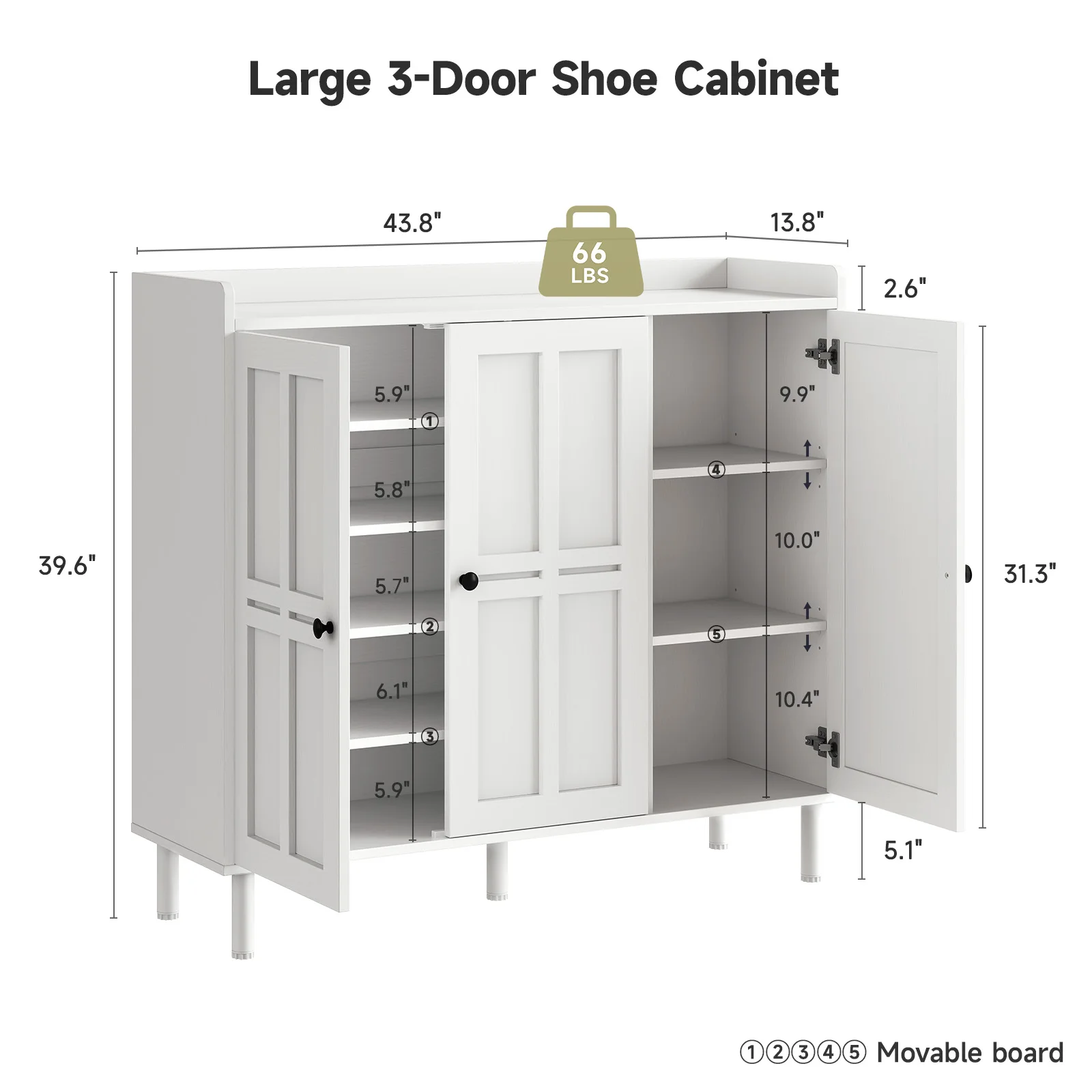 30 pairs shoe Storage Cabinet , 40 inch Fammhouse shoe Rack shoe Organizer