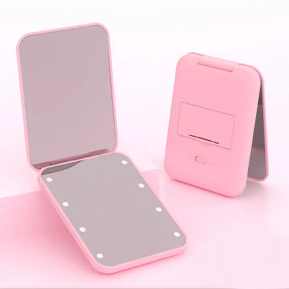 Folding Mirror Portable Folding Vanity Mirror with Led Light Compact Makeup Mirror for Travel Home Use Cosmetic Mirror