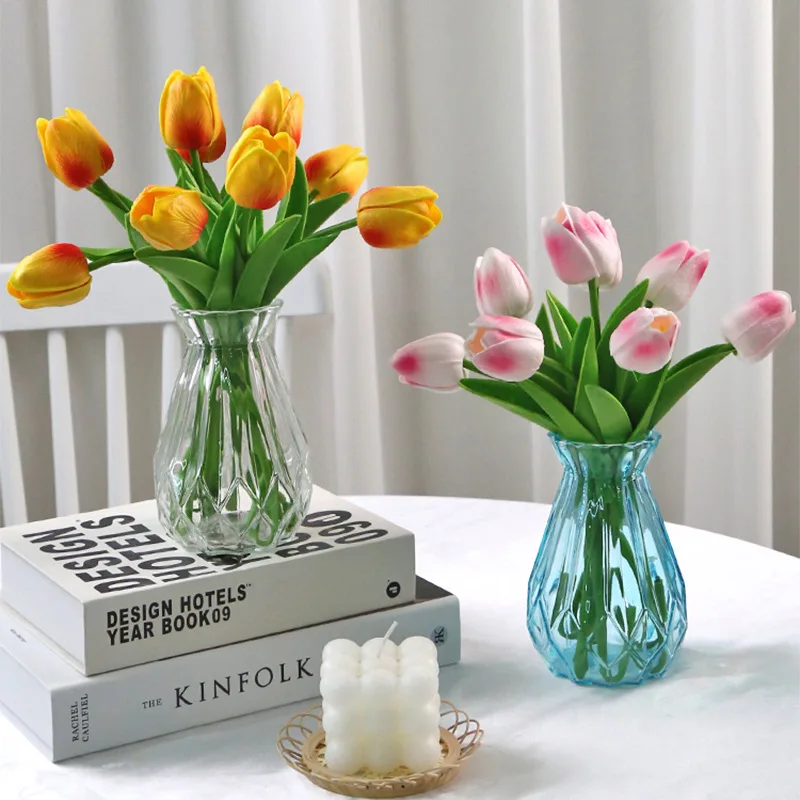 

PU Tulip Simulation Feel Tulip Flower Home Decoration Ornaments Wedding Photography Props Fake Flowers