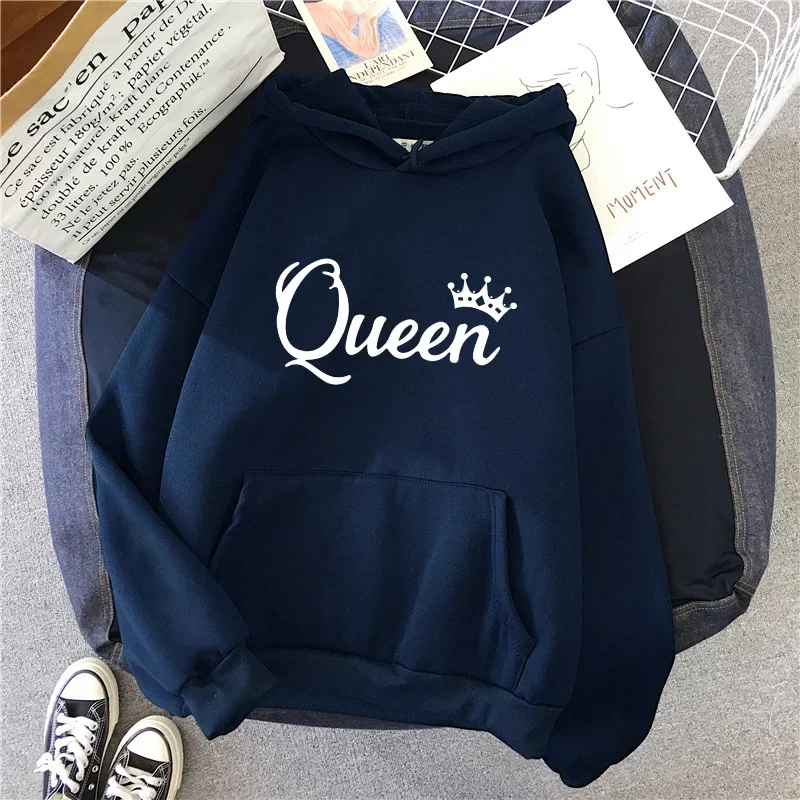 Outdoor-Sport-Joggingkleidung Herbst-Winter-Mode Streetwear Queen-Print Damen-Hoodies Lässiger Pullover Sweatshirt Tops – Detail 7