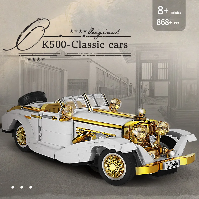 MOULD KING Technik Idea The K500 Vintage Car Building Blocks Expert Famous Super Racing Car Bricks Assembly Toys For Boys