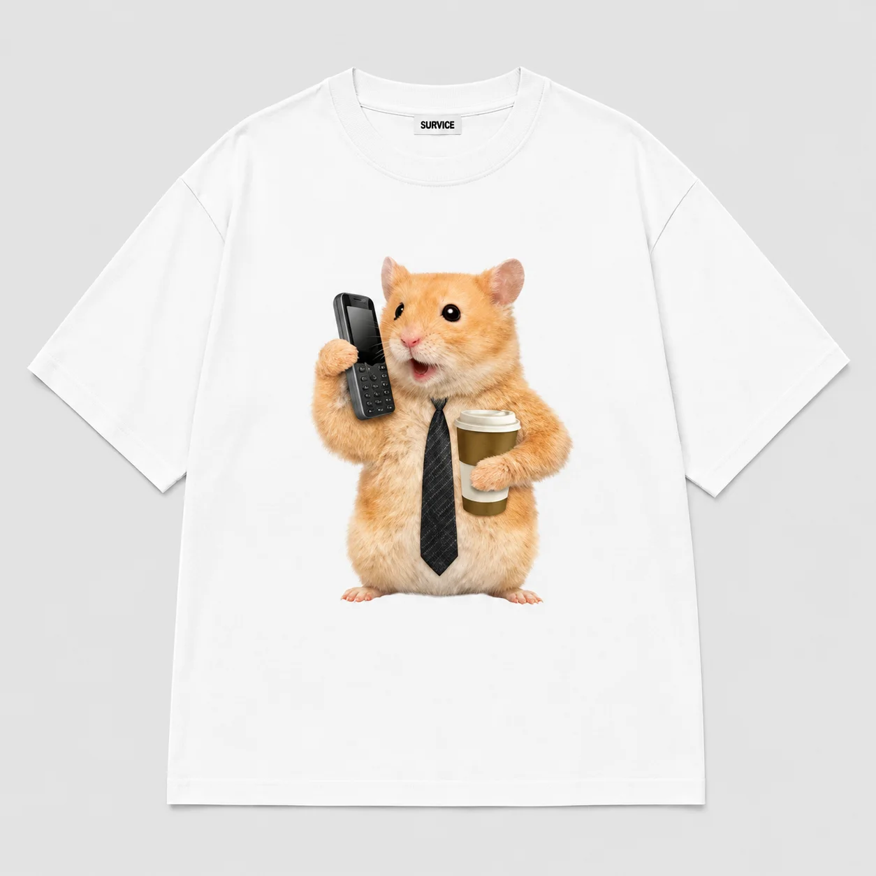 Workday Hamster Meme Daily Commute Streetwear T Shirt Unisex Loose Oversized Casual Streetwear Cotton Summer Graphic Tee