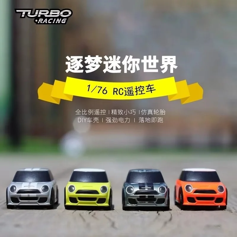 URBO RACING 1/76 C10 Full Scale RC Mini Remote Control Car Mini Color Car shell Simulation Model Toy Gift