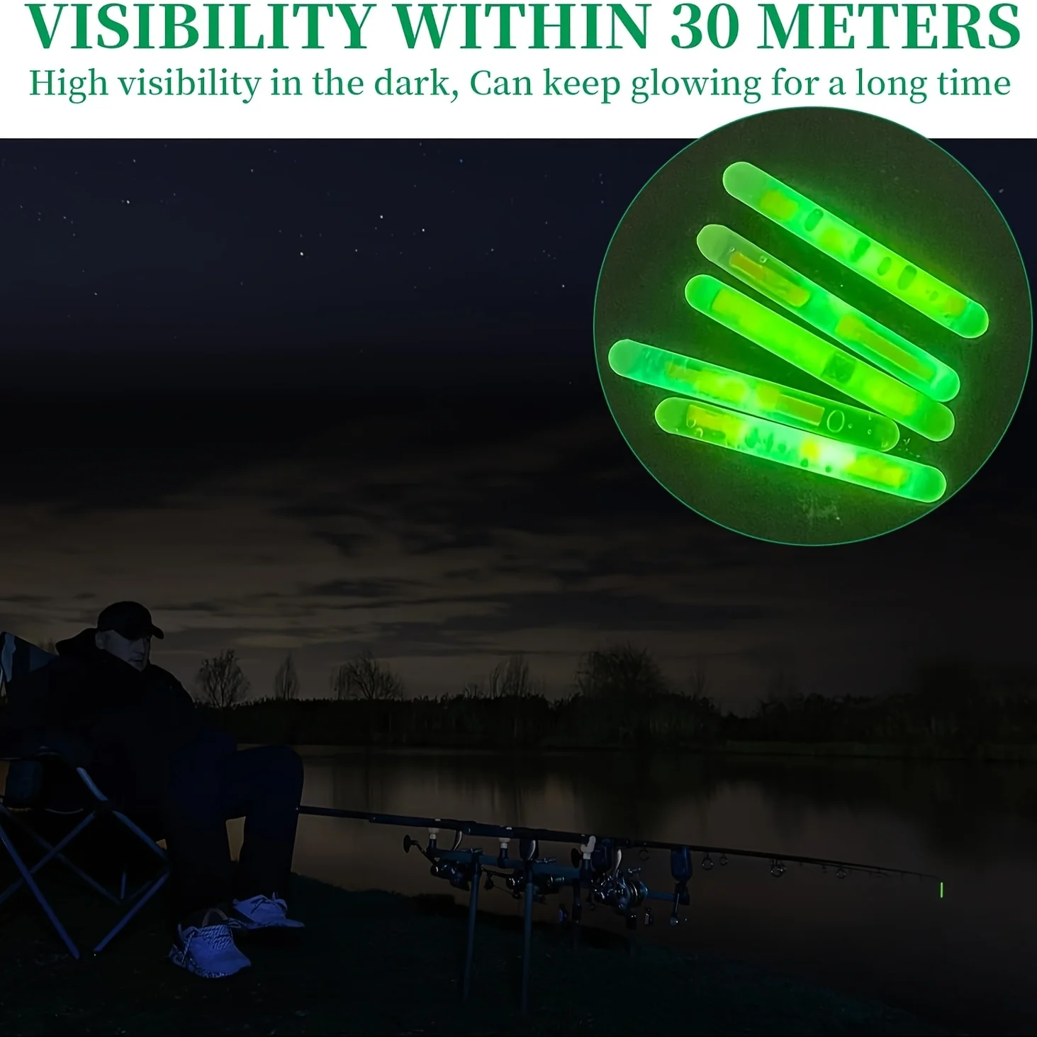 100 قطعة مجموعة أعواد الصيد المتوهجة ، أضواء طرف القضيب ليلة الصيد تعويم توهج العصي مؤشرات لملحقات الصيد الليلي #5