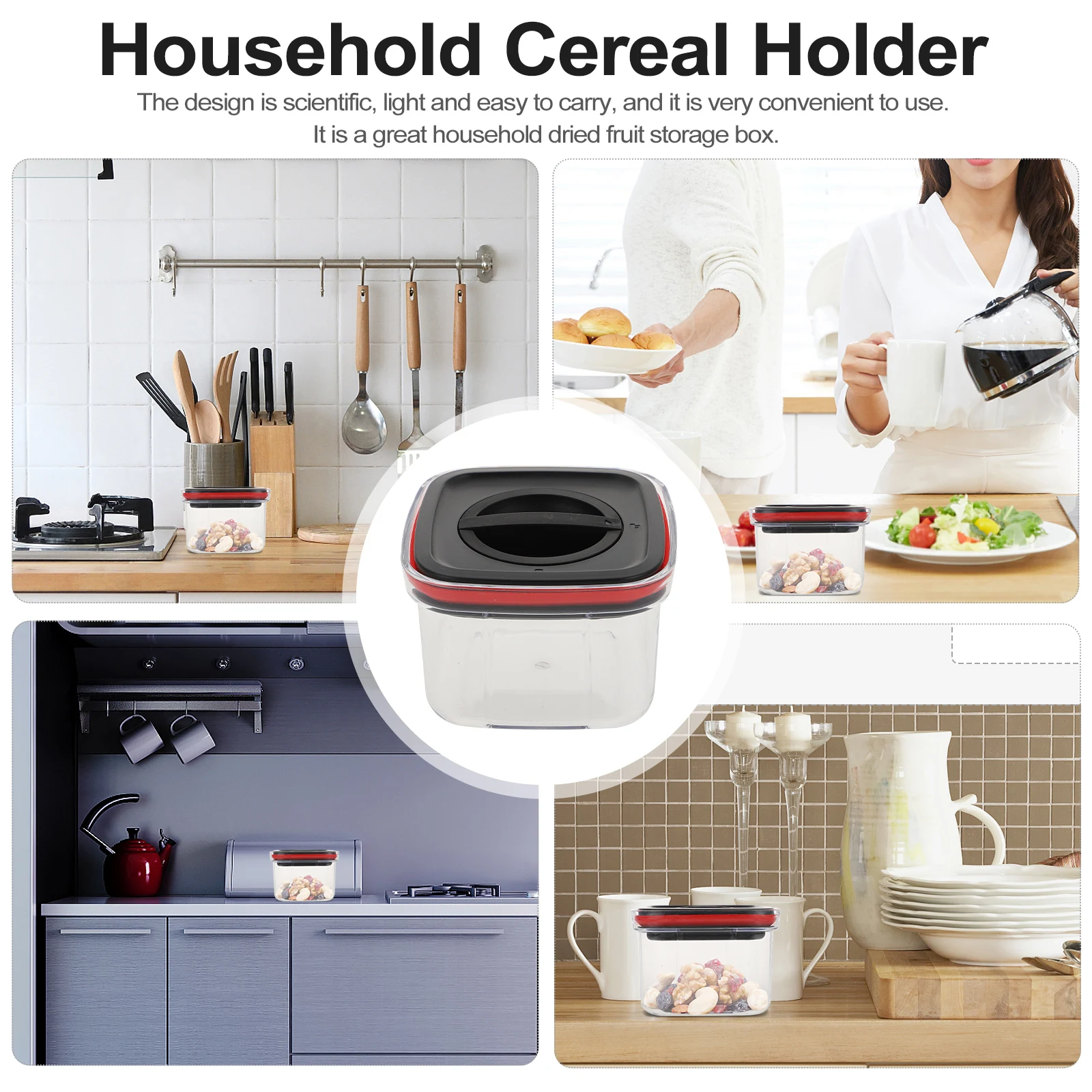 

1pc Spiral Sealed Tank Kitchen Storage Container Premium PP Material Light Stackable Food Holder Airtight Seal for Flour