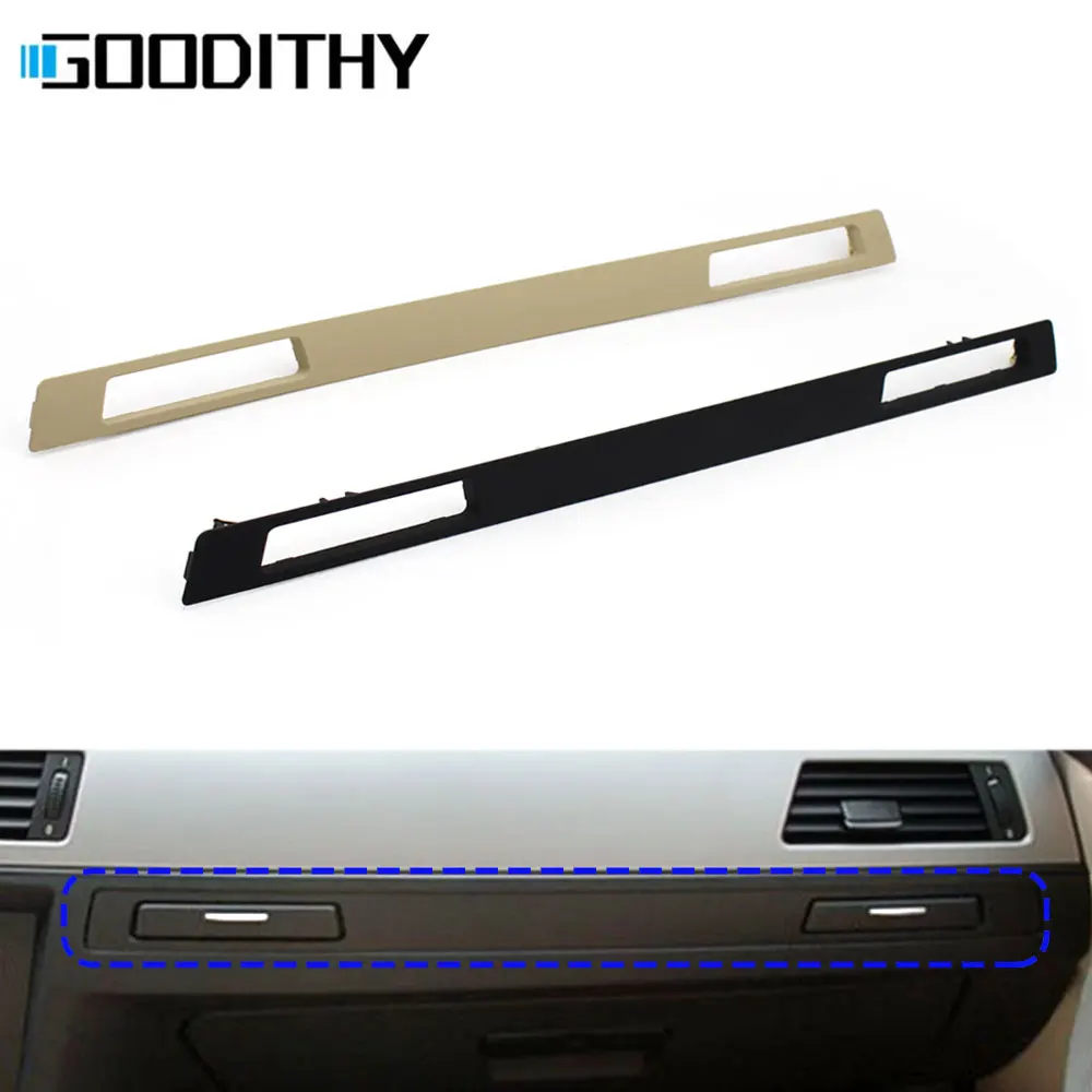 For BMW 3 Series M3 E90 E91 E92 E93 Front Dashboard Black Cup Holder Surround Panel Passenger Side Decoration Cover Trim Strip