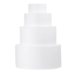 4Pcs Foam Cake Mold Round Dummy Cake Mold Styro Cake Round Mold Polystyrene Cake Display Mold Faux Cake Mold Fake Cake Mold Diy