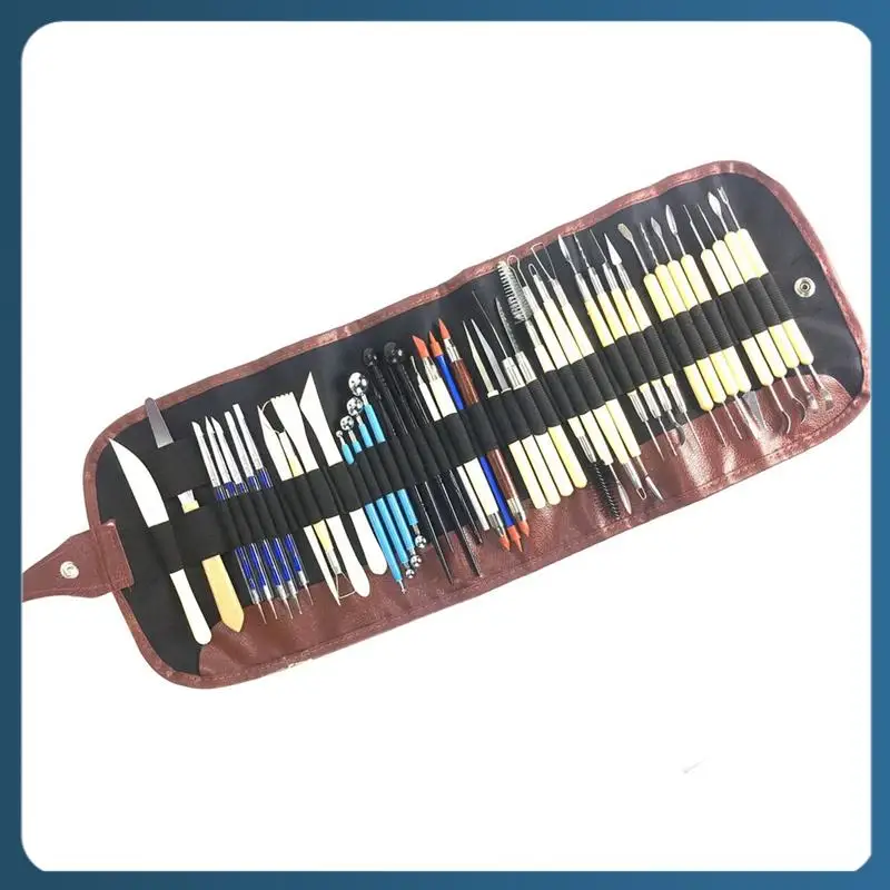 

AB02 Набор гончарных инструментов из 43 глиняных скульптурных ножей для резьбы, силиконовая ручка, таблетки, камень, пластиковая глина, набор ручных инструментов, простая установка