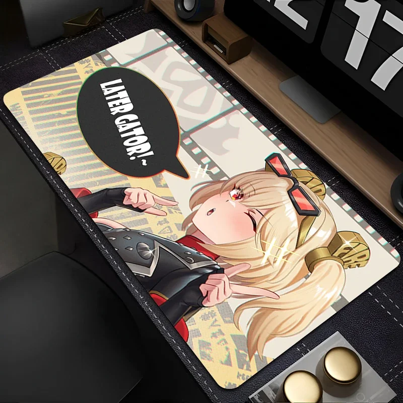 Alfombrilla de ratón ZZZ Burnice, alfombrilla de teclado HD blanca para ordenador portátil, gabinete de jugador Kawaii, alfombrilla de ratón de escritorio, PC Zenless Zone Zero, alfombrilla de ratón de Chica de Anime