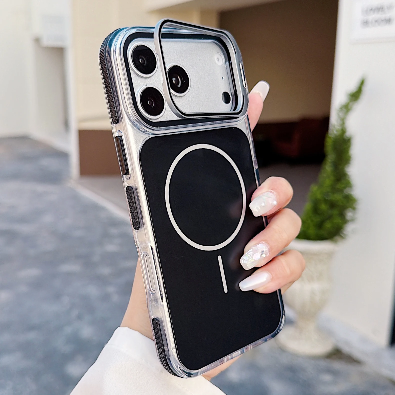 Luxury Two Tone Border Transparent Strong Magnetic Case For IPhone 18 17 Pro Max For Magsafe Cover For 18Pro 17Pro