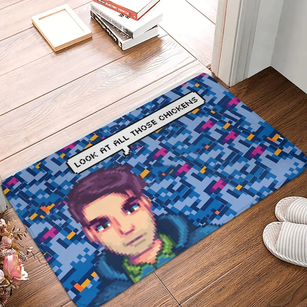 Stardew Valley Game Non-slip Doormat Shane And His Chickens Bath Bedroom Mat Prayer Carpet Home Pattern Decor