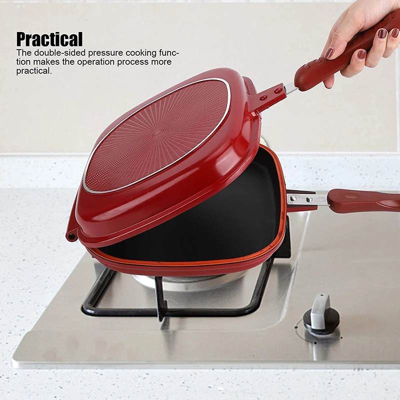 

28cm Frying Pan Double-sided Pan Baking Tray Non-stick Skillet Wok Pan Home Garden Pancake Pan for The Kitchen