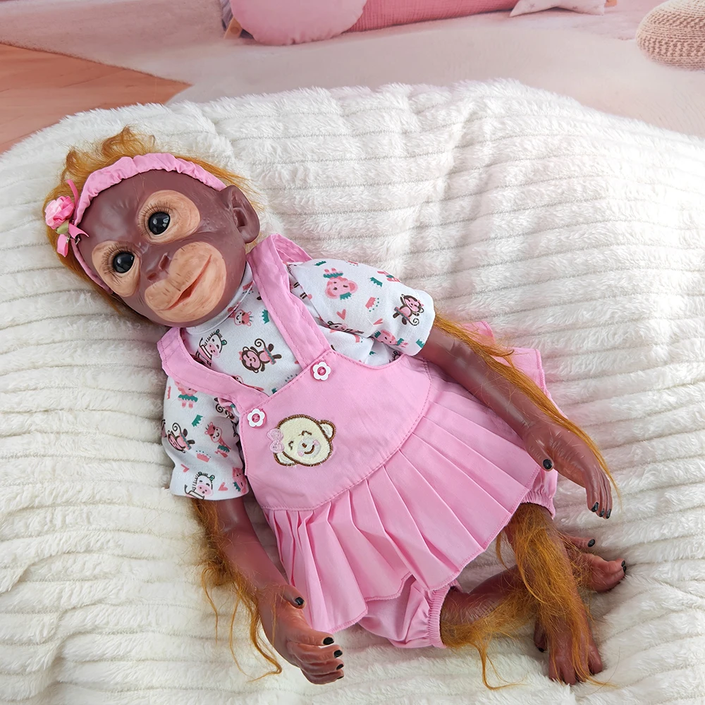 55 センチメートルリアルな猿リボーン人形柔らかい布ボディ少年少女幼児コンパニオンままごとおもちゃクリスマス新年ギフト