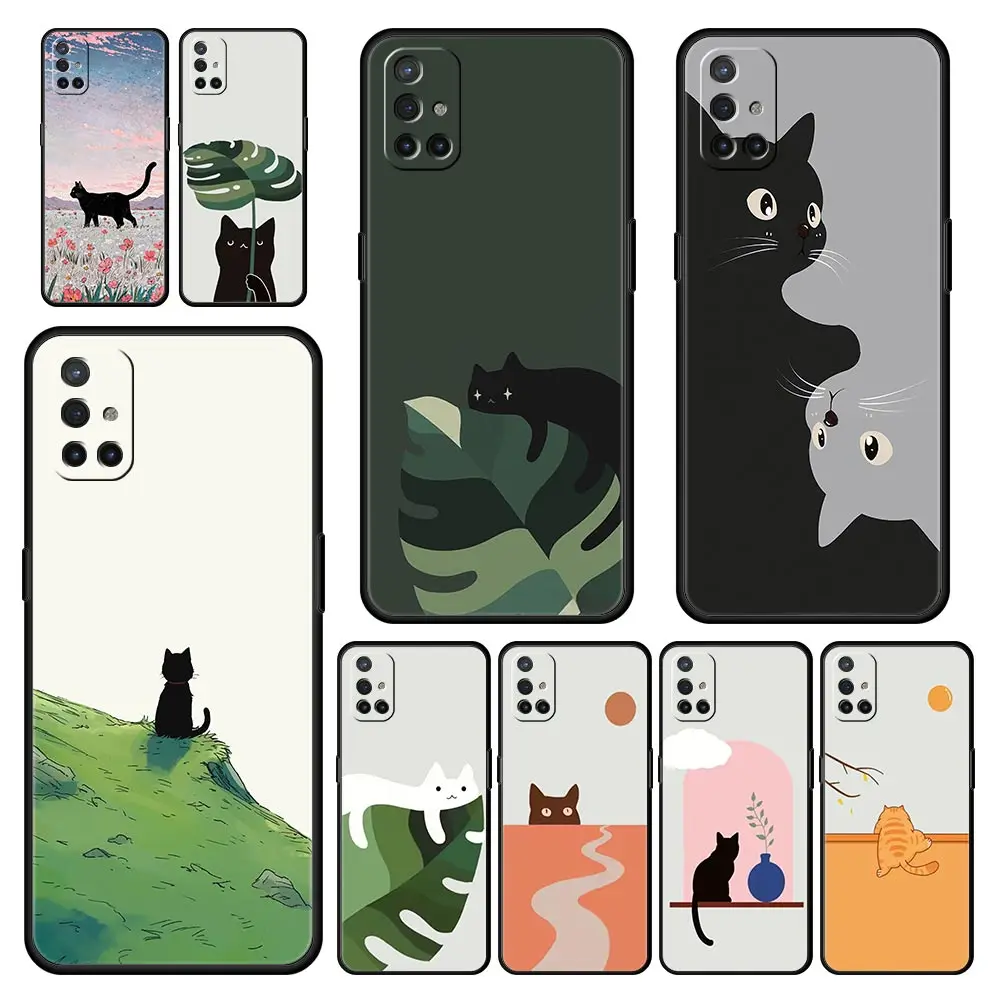 Cute Cat Phone Case For OnePlus 13 12 11 10 9 8 7T Pro 13R 12R 10R 9RT 8T Nord N200 N30 2T CE 2 3 5G Lite Soft Cover