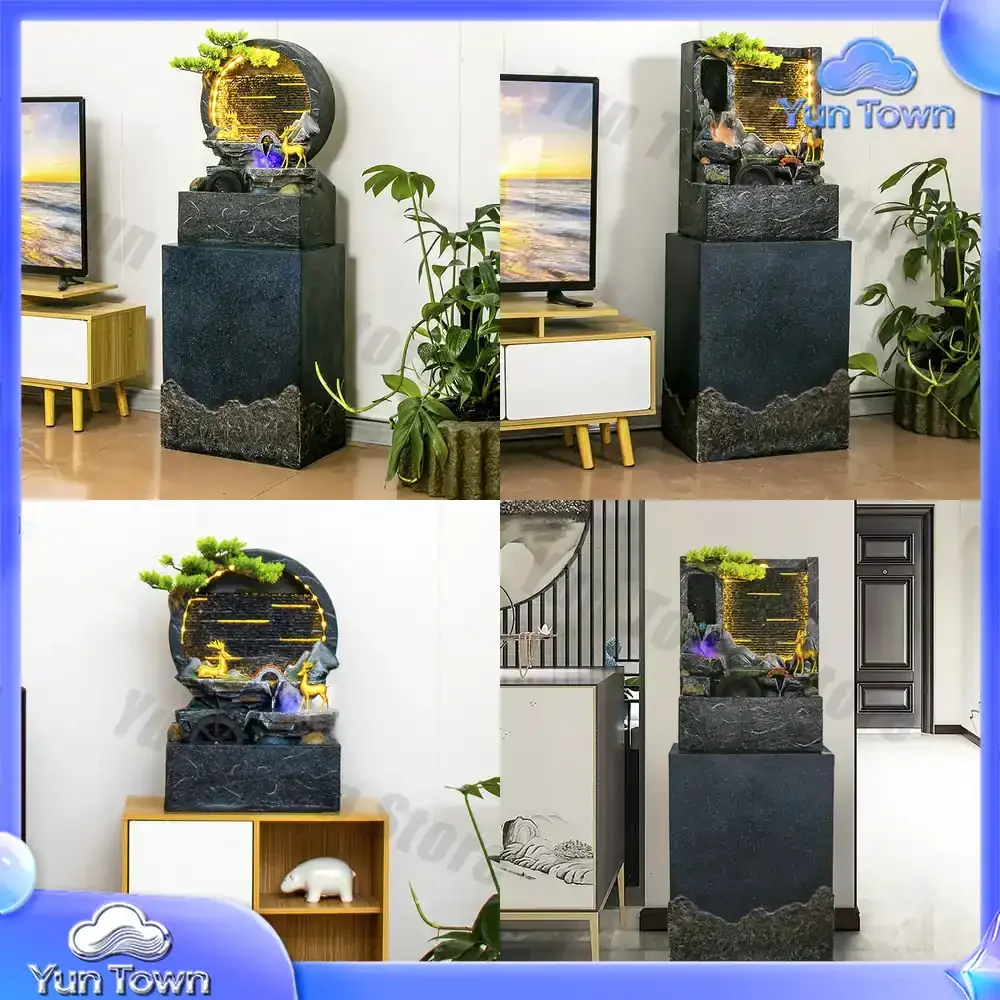 Chinese rockery flowing water ornament landscape fountain living room lucky office entrance villa decoration opening gift