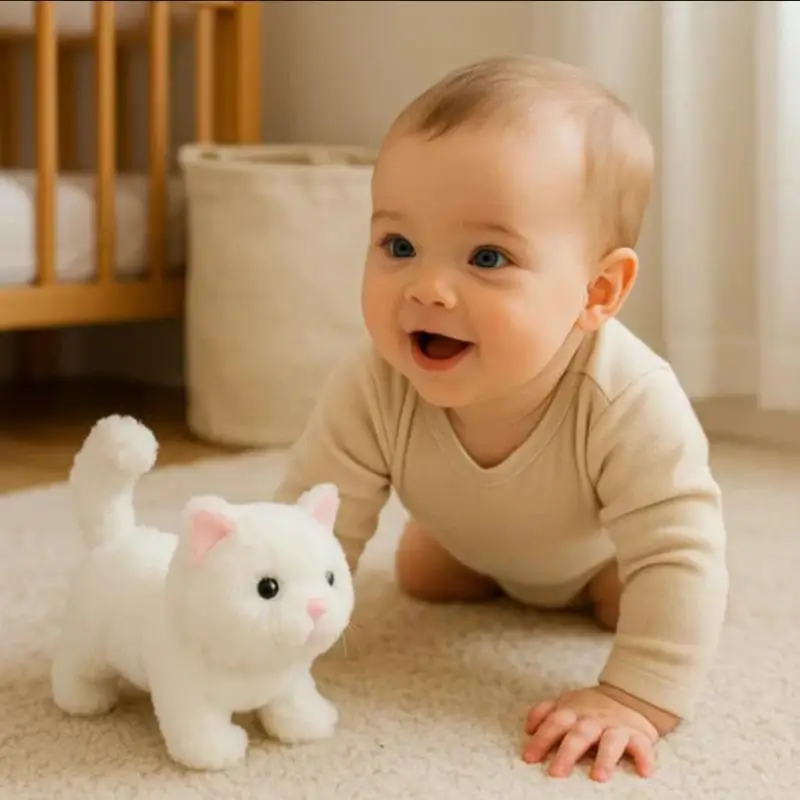 ของเล่นแมวหุ่นยนต์ตุ๊กตาขนนุ่มที่มีพฤติกรรมเหมือนแมวจริง แมวหุ่นยนต์ AI ของฉันที่สมจริง แมวตุ๊กตาอิเล็กทรอนิกส์แบบโต้ตอบสำหรับเดิน