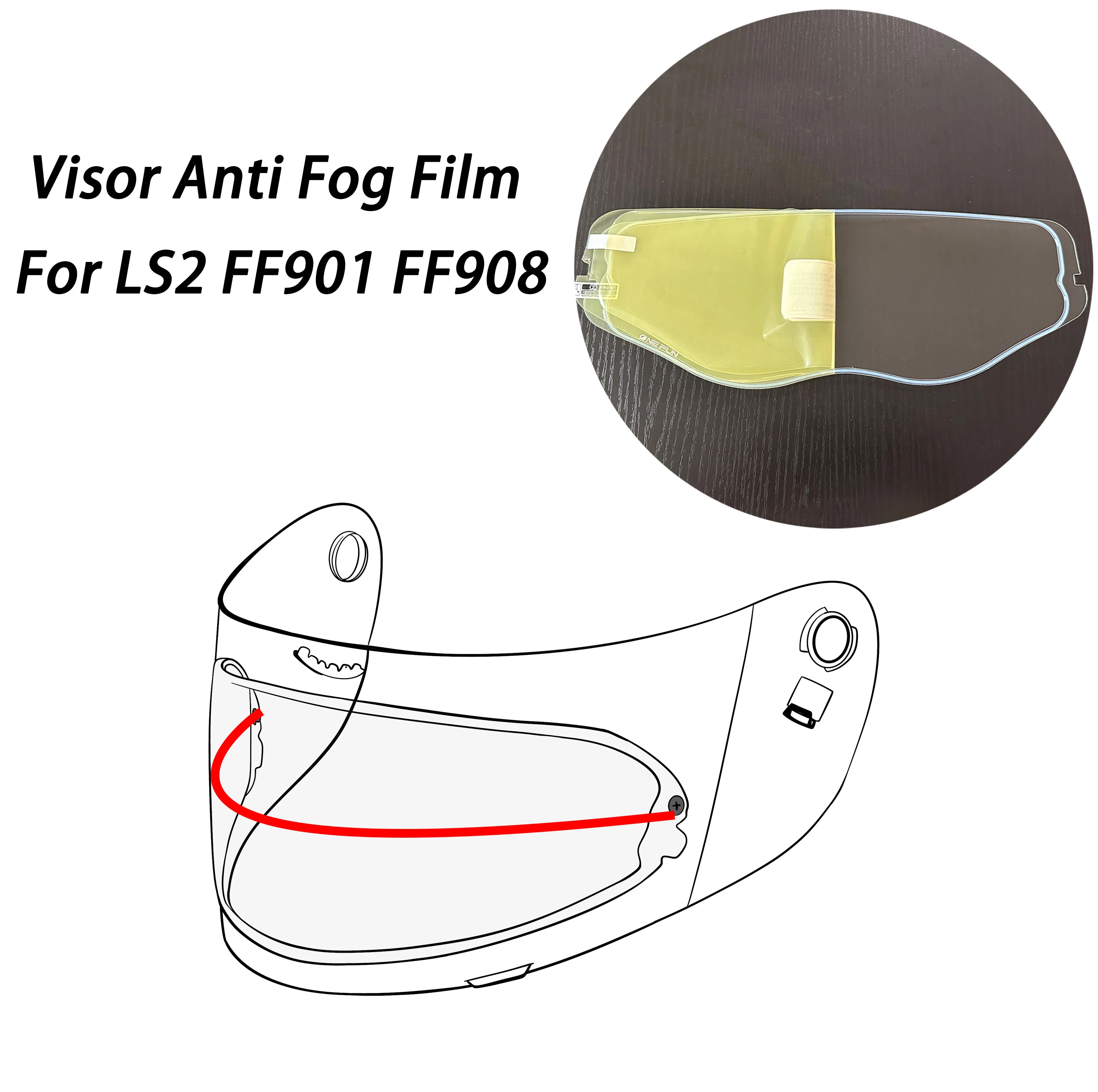 

Motorcycle Helmet Visor Patch Film For LS2 FF901 FF908 Visor Anti Fog Film