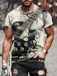 Instruments Guitar 3D Printed T-Shirt Men Women Fashion Short Sleeve T Shirt Kids Hip Hop Tops Tees Oversized Fashion Summer Top