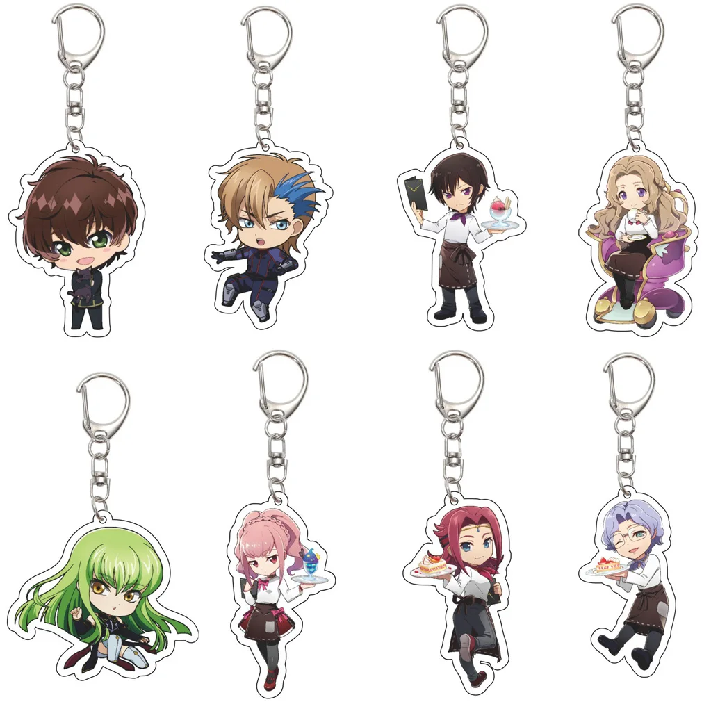 Llavero de 55 mm del anime Code Geass: Lelouch of the Rebellion con Lelouch Lamperouge, Kururugi Suzaku y C.C. Llaveros de Regalo de Navidad