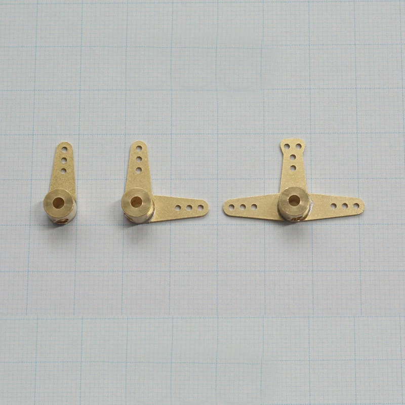 5PCS Brass Rocker Arm Center Hole Dia 2.5mm T-shaped/L-shaped Rudder Steering Servo Arms DIY Assembly Parts for RC Model Boat