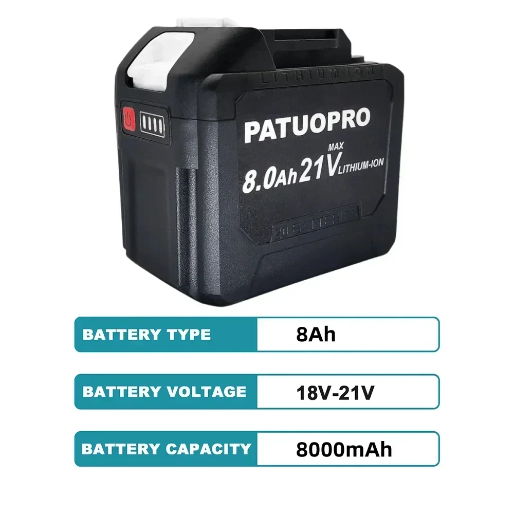 Imagem -03 - Bateria de Lítio Recarregável para Makita 18v Chave sem Fio Serra Broca Ângulo Moedor Ventilador Chave de Fenda 1821v 2.0 4.0 6.0 8.0ah