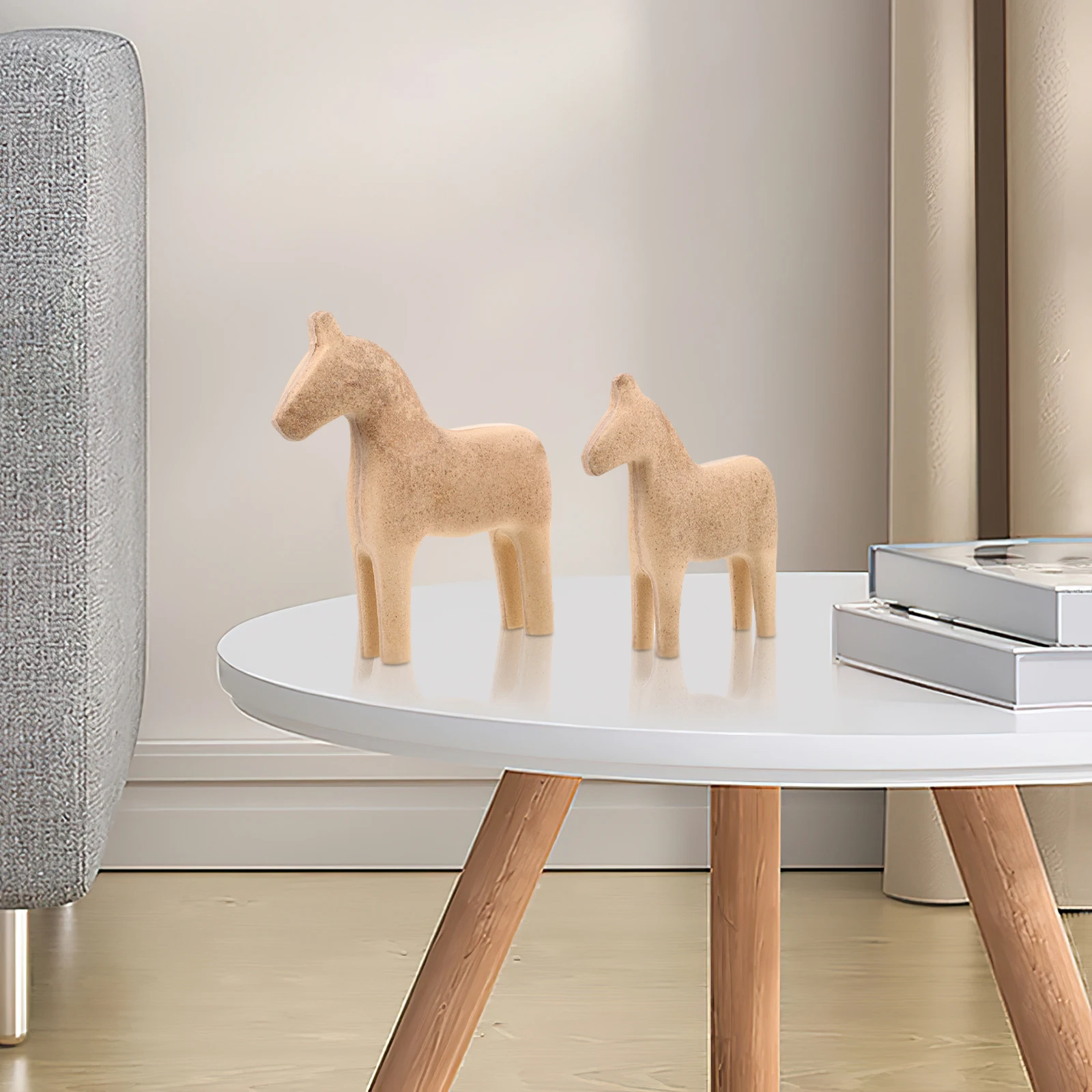 

Swedish Wooden Horse Statue Decorative Figurines Ornaments Living Room Cabinet Wood Animal Sculpture