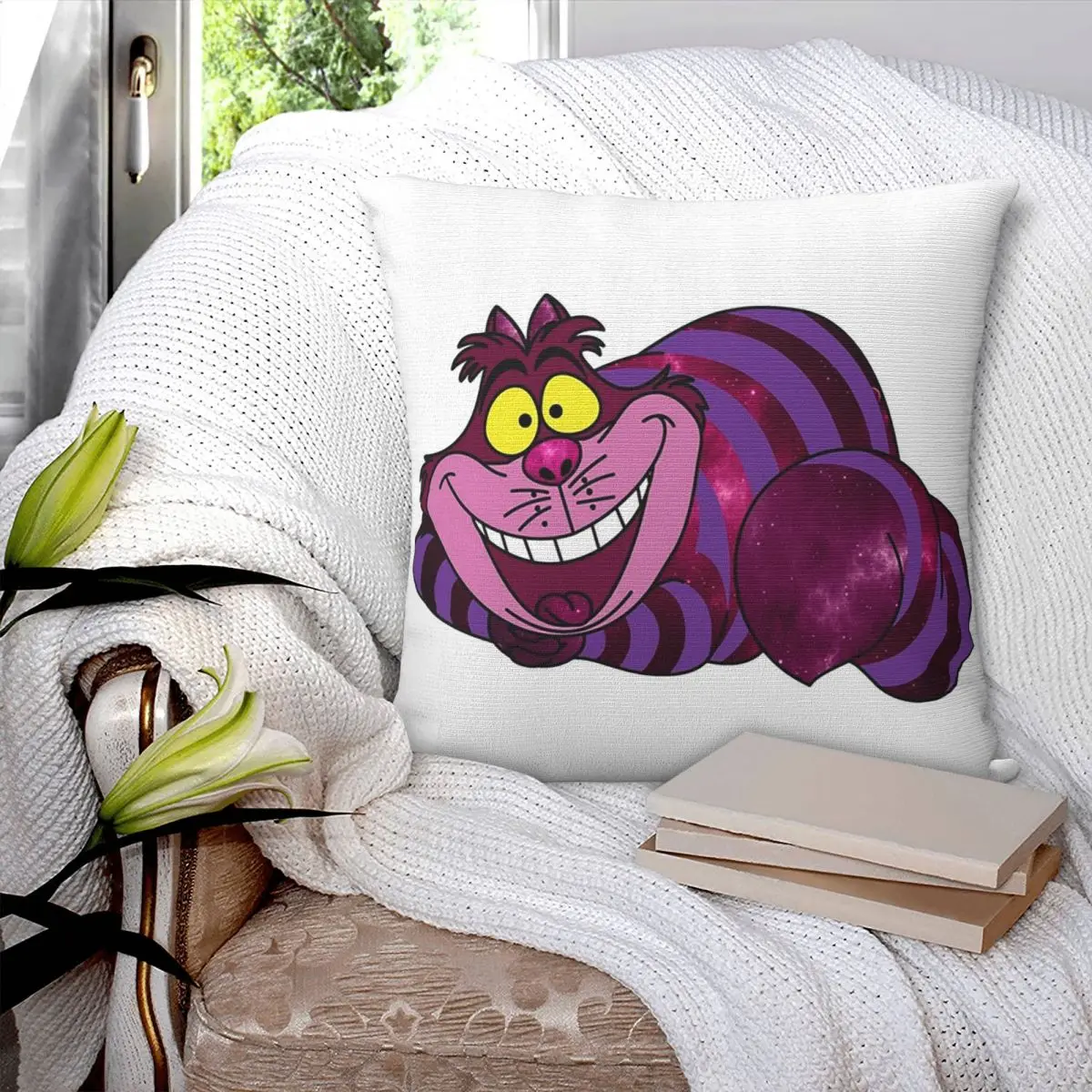 

Cheshire Space Cat Square Pillowcase Pillow Cover Polyester Cushion Decor Comfort Throw Pillow for Home Bedroom