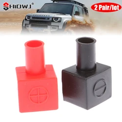 4pcs/set Universal Square Motorcycle Car Battery Negative Positive Terminals Rubber Cover Cap Boat Insulating Protector Covers