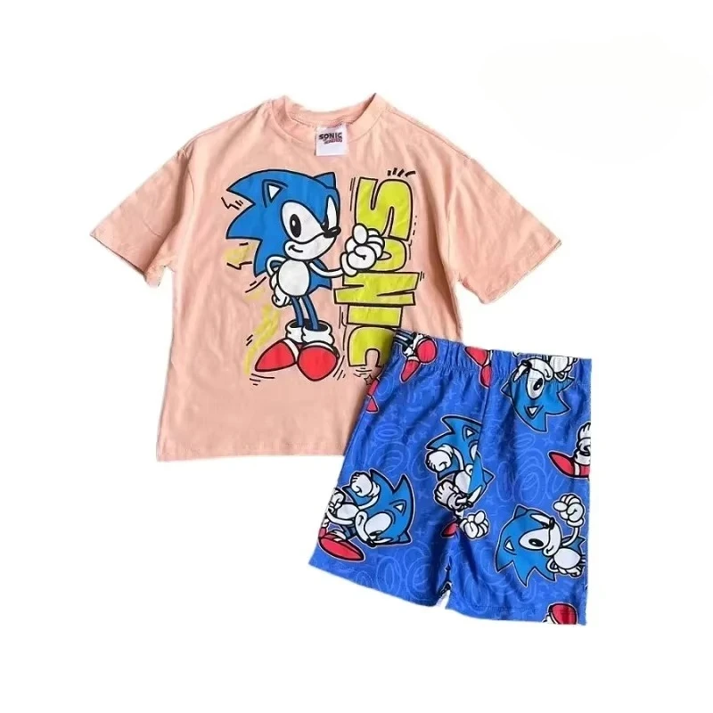 

Fashion Sonics Children Summer Clothing Baby Boys Short Sleeved Suit T-shirt + Shorts 2piece Set