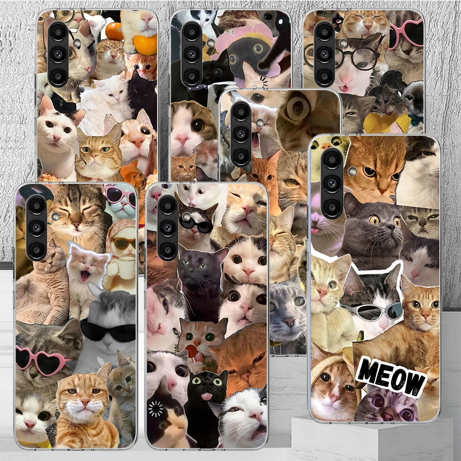 Crying Cat Memes Phone Case Cover for Samsung Galaxy A13 A14 A15 A16 A17 A53 A54 A55 A56 A33 A34 A35 A36 A23 A24 A25 A26 A05S