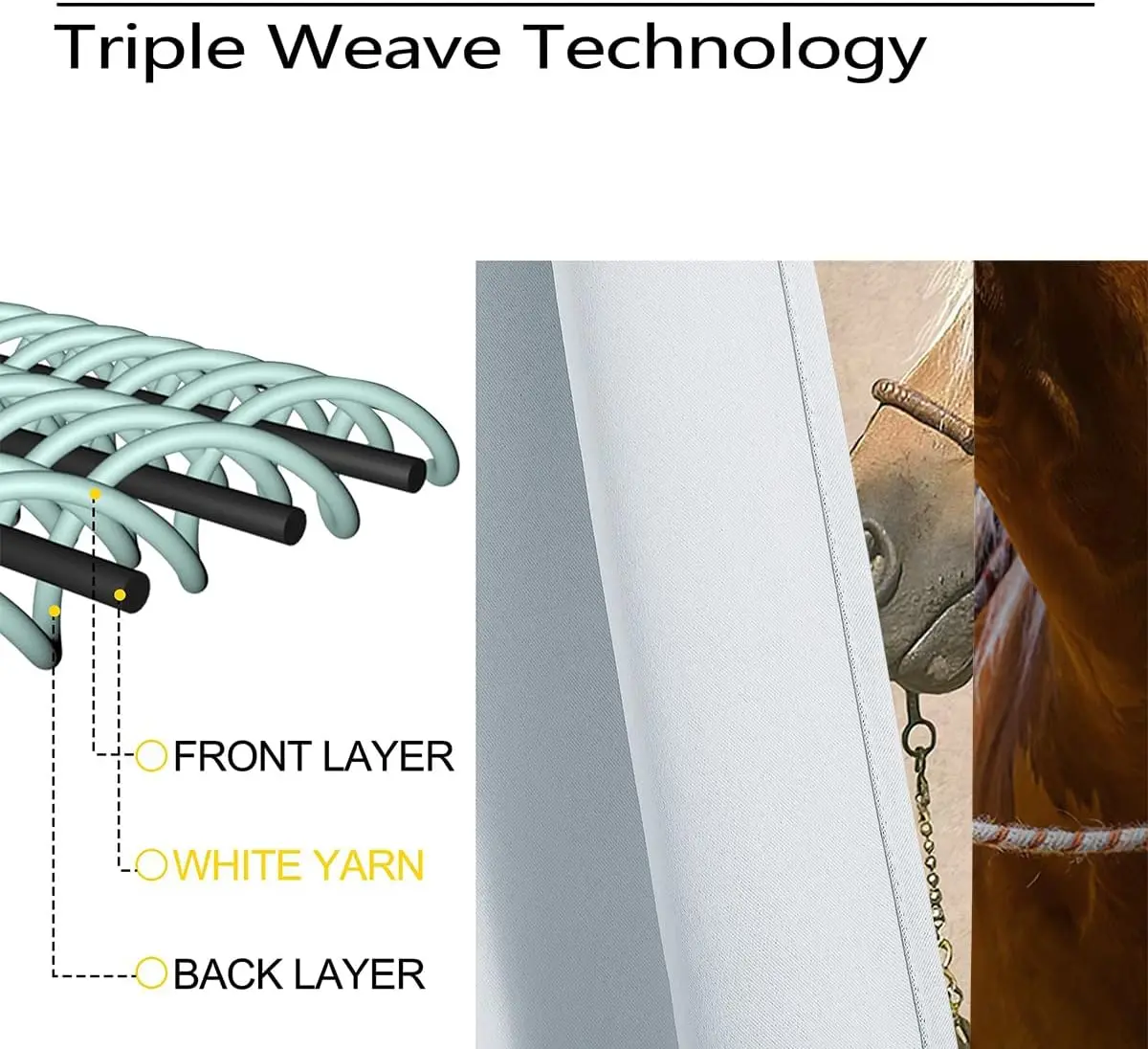 Horse Blackout Curtains Home Decor,Three Horses Rod Pocket Thermal Insulated Drapes Darkening Window Curtain for Girls Boy
