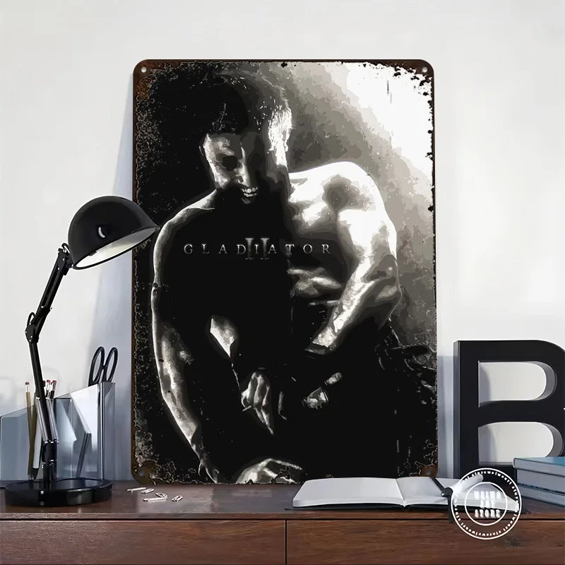 Gladiator 300 3D Texture Metal Poster Customized Wall Art Tin Sign Gift for Mancave Garage Decoration Room Vintage Home Decor