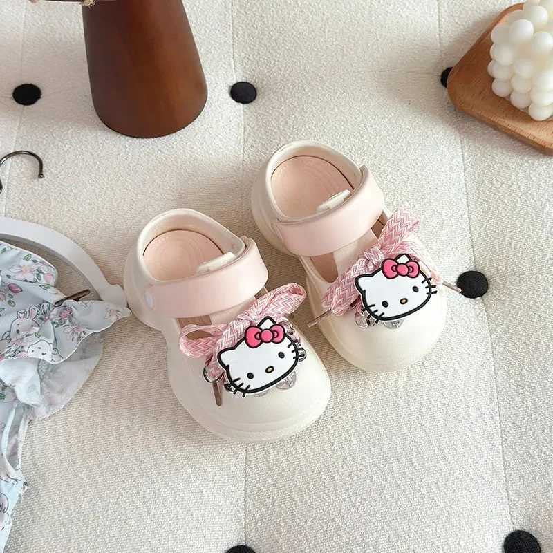 

Disney New Cartoon Butterfly Kitty Cat Unisex Kids Clog Shoes Outdoor Fashion Trend Matching Anti-slip Headed Shoes Kuromi